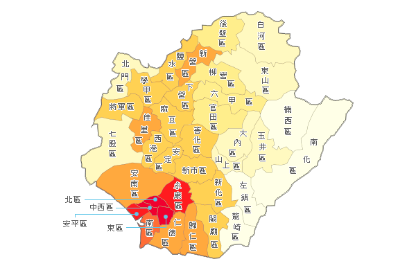 台南市乡镇地图